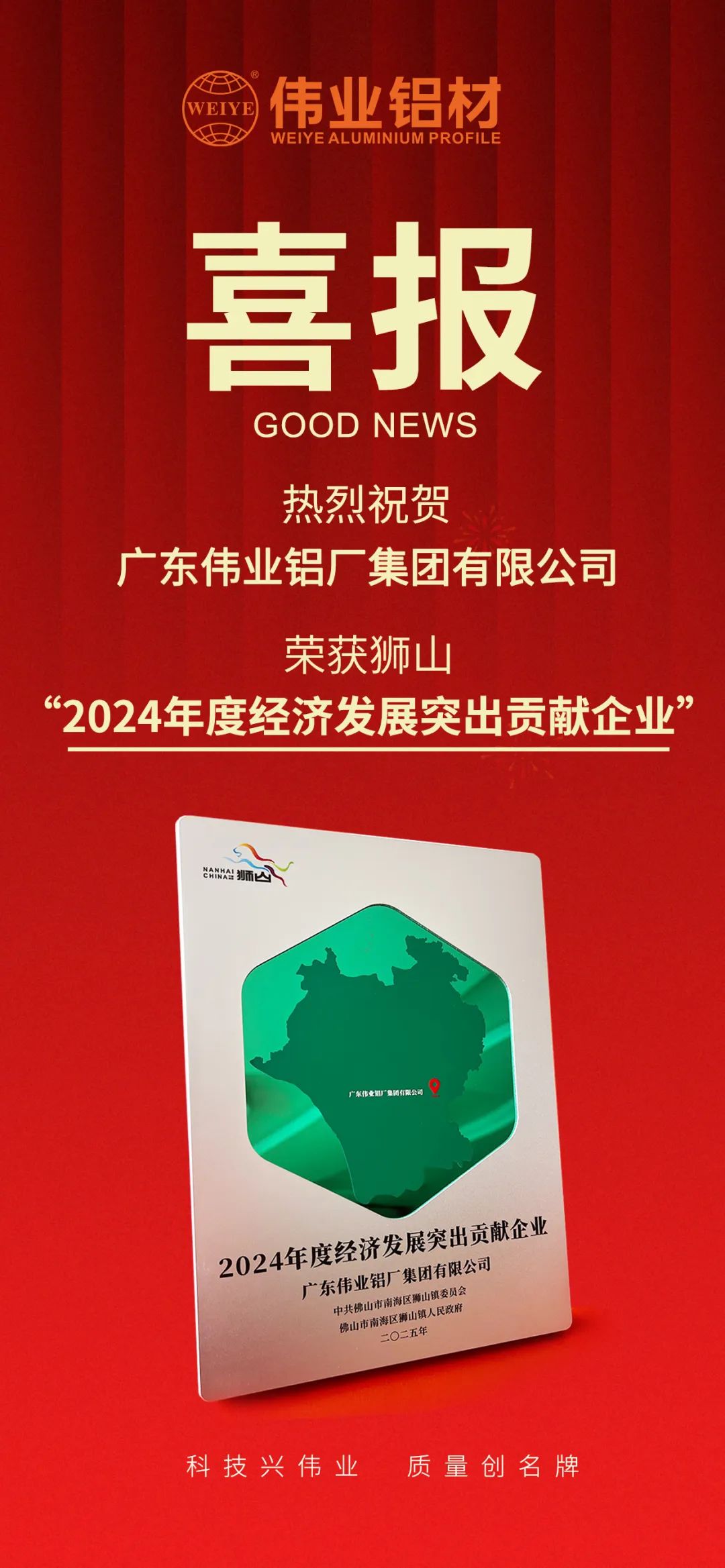 喜讯 | 广东问鼎国际PG官方网站集团荣获“狮山经济发展突出贡献企业”表彰